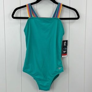 🆕Speedo Youth One Piece Swimsuit Size 14 UPF 50+